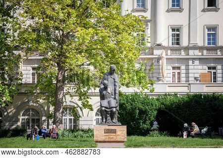 Belgrade, Serbia - May 30, 2021: Statue Of Cyril And Methodius In Vukov Spomenik Park, In Belgrade, 