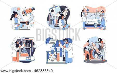 Medical Research. Laboratory Diagnostic Services, Medical Device Design Development Scenes Metaphor.