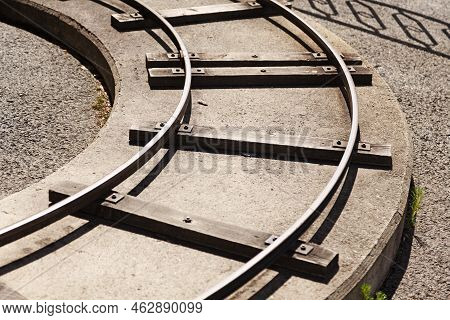 Children's Train Tracks To A Funfair Ride