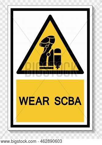 Wear Scba (self Contained Breathing Apparatus) Symbol On White Background