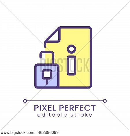 Access To Information Pixel Perfect Rgb Color Icon. Open Database Files. Sources For Users. Isolated