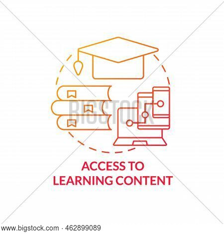 Access To Learning Content Red Gradient Concept Icon. Issue In Corporate Training Abstract Idea Thin