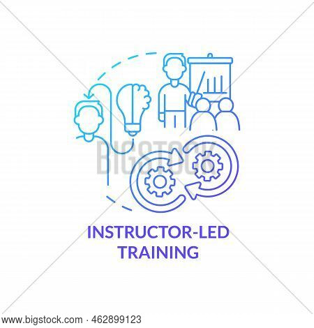 Instructor-led Training Blue Gradient Concept Icon. How To Organize Corporate Coaching Abstract Idea