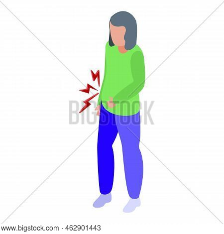 Girl Menstruation Icon Isometric Vector. Woman Menopause. Age Period
