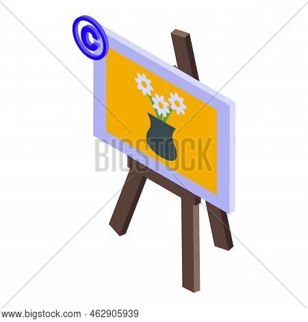 Copyright Picture Icon Isometric Vector. Law Protection. Legal Patent