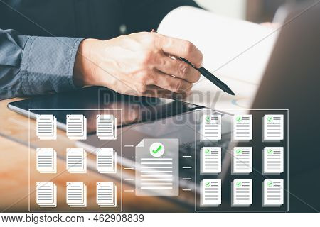 Businessman Checking Documents And Review The Correct Procedure,

Concepts, Rules, Practices And Pol