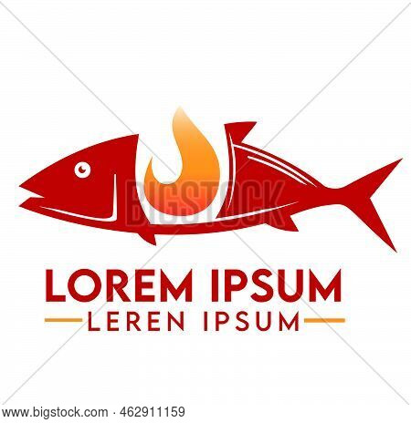 Brown Abstract  Vector Fish Logo Design Template
