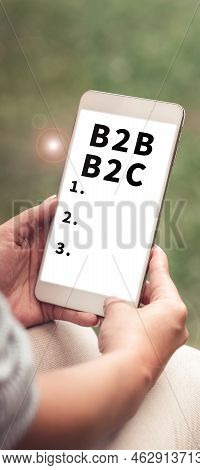 Text Showing Inspiration B2b B2c. Word For Two Types For Sending Emails To Other Showing Outlook Acc