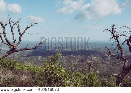 View From Picota Near Monchique In Algarve, Portugal, Into The Valley Of Serra De Monchique In Autum
