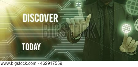 Conceptual Caption Discover. Business Idea Obtain Sight Or Knowledge Of For The First Time In Your E