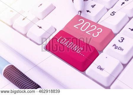 Sign Displaying 2023 Loading.... Internet Concept A Year Composed Of A Series Of Events That Are Sti