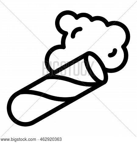 Smoking Cigar Icon Outline Vector. Tobacco Smoke. Pipe Health