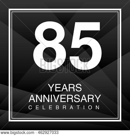 85 Year Anniversary Celebration Logo Vector On Red Background, 85 Number Design, 85th Birthday Logo,