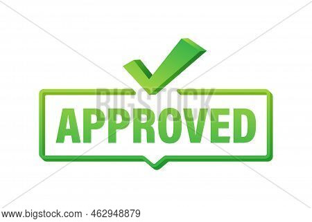 Approved Medal. Round Stamp For Approved And Tested Product, Software And Services. Vector Stock Ill