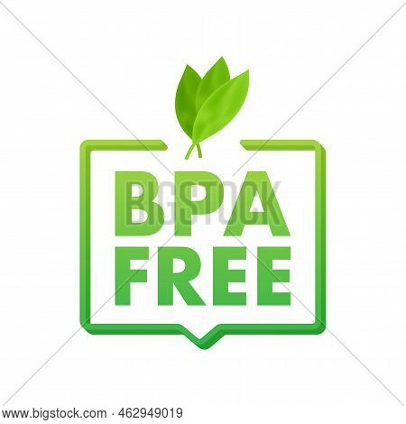 Green Colored Bpa Free Emblems, Badge, Logo, Icon. Vector Stock Illustration.