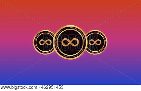 The Internet Computer Virtual Currency Logo. 3d Illustrations.