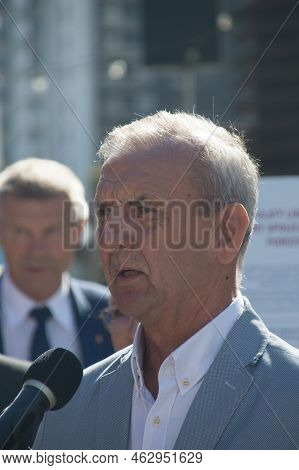 Gdansk, Poland - August 31, 2022: Slawomir Broniarz During Speech On The 42nd Anniversary Of The Aug