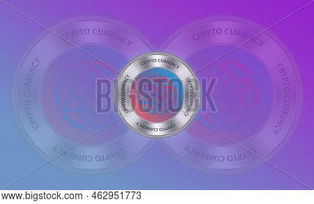 Iris Virtual Currency Images. 3d Illustrations. Coin Logo
