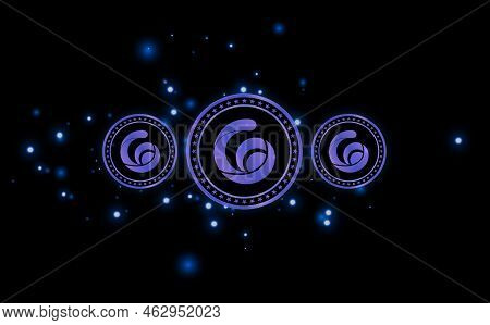 Radio Caca-raca Crypto Currency Images. 3d Illustration. Digital Coins.