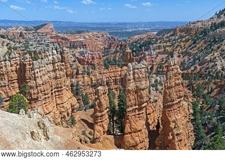 Hoodoo Panorama In Fairyland In Bryce Canyon National Park In Utah