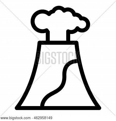 Volcano Magma Icon Outline Vector. Vulcano Explosion. Island Crater