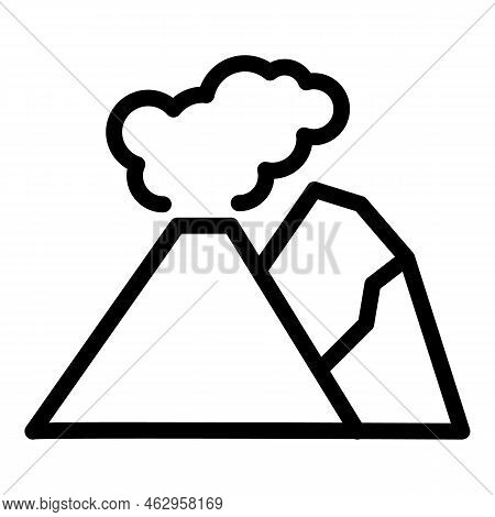 Smoke Volcano Icon Outline Vector. Crater Vulcano. Volcanic Lava