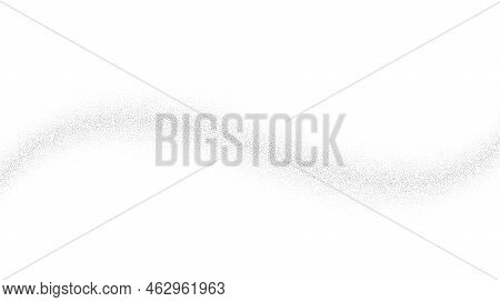 Grain Wave Background. Black Stipple Curve Line. Abstract Wavy Noise Dotted Shape Wallpaper. Dotwork
