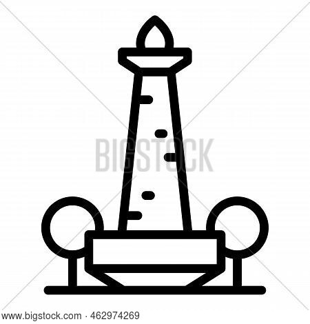 Jakarta Monument Icon Outline Vector. Building City. Tourism Anniversary