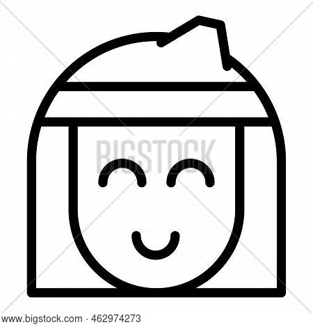 Jakarta Woman Face Icon Outline Vector. Monas City. Landscape Ondel