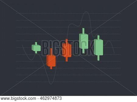 Stock Market Chart Or Crypto, Forex Trading Graph With Green And Red Japanese Candlesticks For Finan
