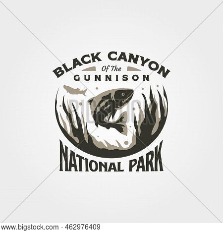Black Canyon Vintage Logo Vector Symbol Illustration Design, Us National Park Logo
