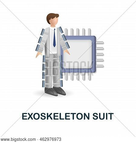 Exoskeleton Suit Icon. 3d Illustration From Future Technology Collection. Creative Exoskeleton Suit 