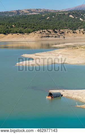 Aerial Photo Of Antalya Korkuteli Dam Lake On A Sunny Day