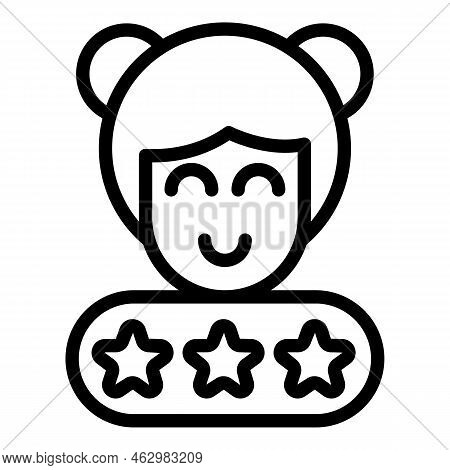 Girl Quiz Icon Outline Vector. Ask Test. Game Exam
