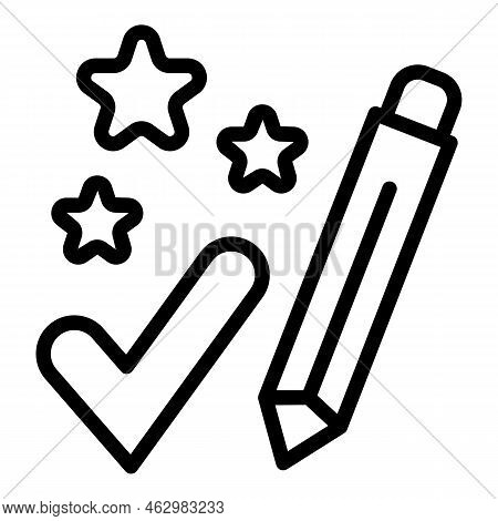 Approved Quiz Icon Outline Vector. Trivia Exam. Ask Test