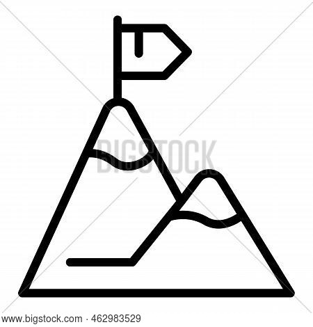 Expert Mountain Target Icon Outline Vector. Consult Cyber. Business People