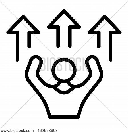 Expert Grow Icon Outline Vector. Business Goal. Consult Cyber