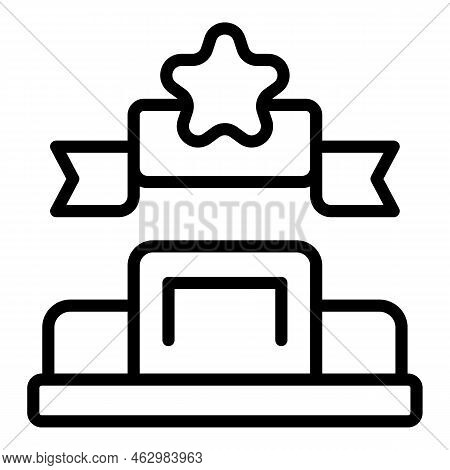 Expert Podium Icon Outline Vector. Business Team. Consult Cyber