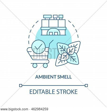 Ambient Smell Turquoise Concept Icon. Olfactory Branding Type Abstract Idea Thin Line Illustration. 