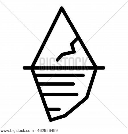 Winter Glacier Icon Outline Vector. Sea Mountain. Under Risk