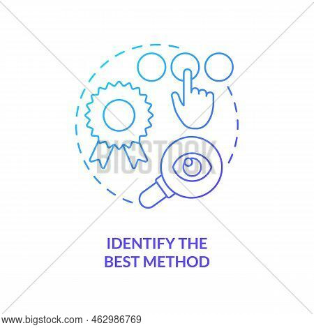 Determine Perfect Method Blue Gradient Concept Icon. Most Suitable Usability Testing Type. Research 