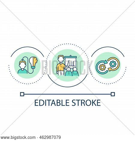 Instructor-led Learning Option Loop Concept Icon. Training Course With Highly Trained Teacher Abstra