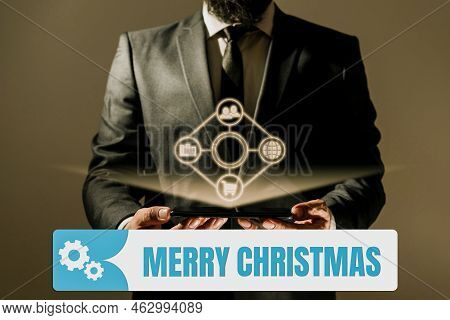 Text Caption Presenting Merry Christmas. Internet Concept Annual Tradition To Celebrate The Birth Of