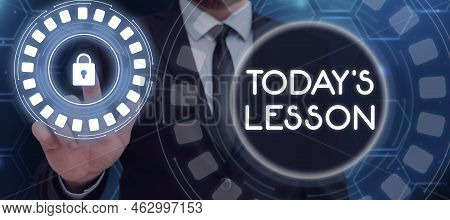 Conceptual Caption Today's Lesson. Business Idea Ask Assigned For Individual Study Something To Be L