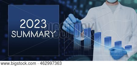 Text Showing Inspiration 2023 Summary. Concept Meaning Summarizing Past Year Events Main Actions Or