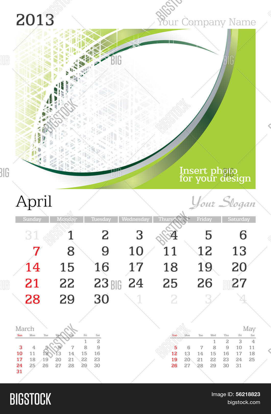 April 2013 A3 Vector & Photo (Free Trial) | Bigstock
