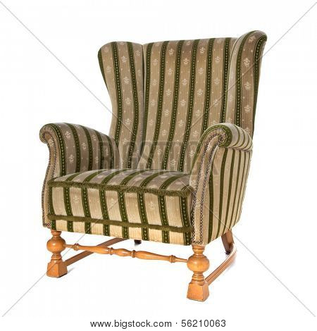 Retro wing chair. All on white background.