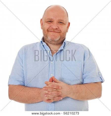 Charismatic adult man. All on white background.