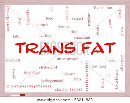 Trans Fat Word Cloud Concept On A Whiteboard