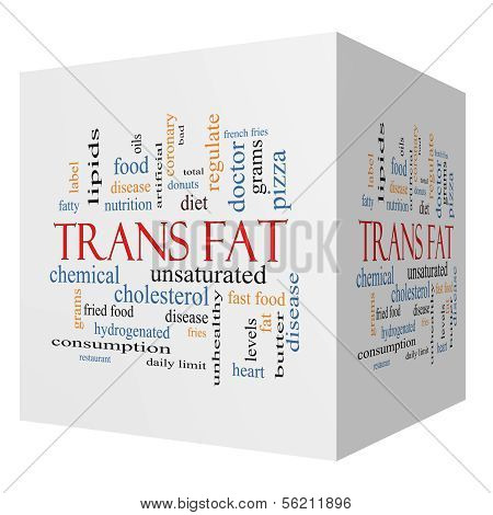 Trans Fat 3D Cube Word Cloud Concept
